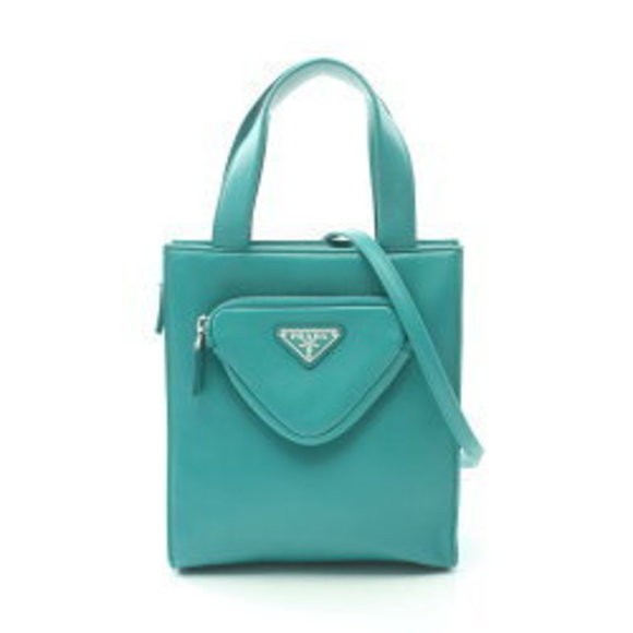 Prada Green Leather Handbag - Picture 1 of 8
